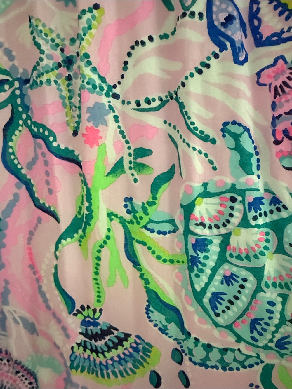 Lilly Pulitzer Pink Halter Maxi One-Piece with Blue & Green Sea Life Print - Picture 4 of 4